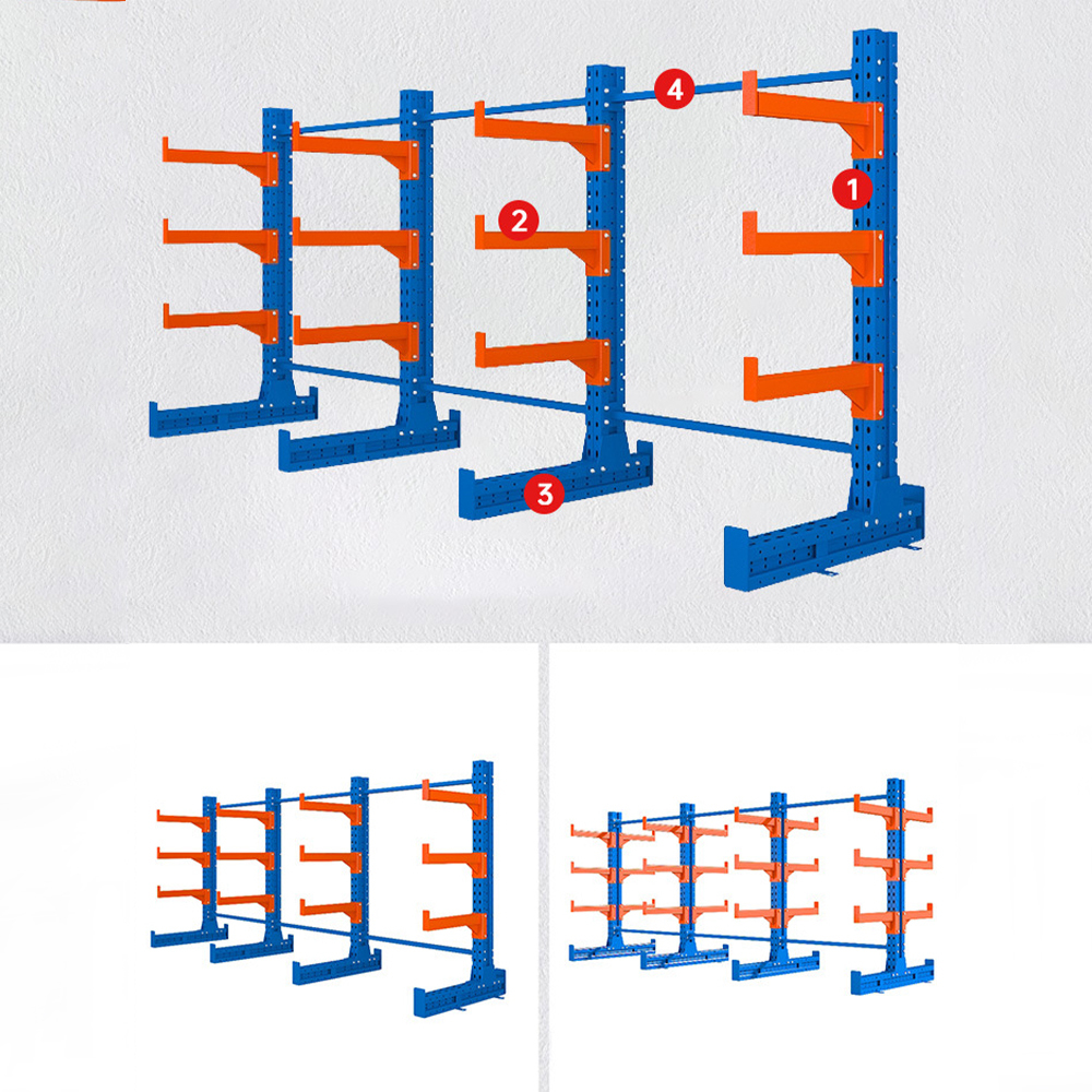 Heavy-Duty Cantilever Racking for Industrial Warehouse Storage Heavy-Duty Cantilever Racking for Industrial Warehouse Storage